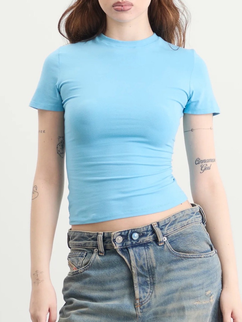 SKIMS Cotton Jersey T-shirt Blue Large NWT